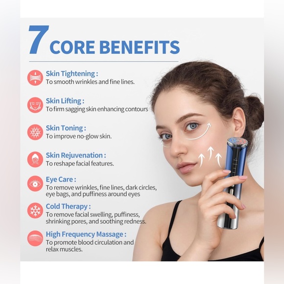 New! Unopened! Microcurrent Facial Device Facial Massager, Home Use Skin Tighten - Picture 3 of 11